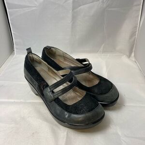 Jambu Women's Size 7.5M Leather Mary Jane Sport Wedge Shoes black